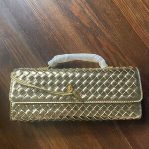 Women's Woven Evening Bag Casual Shoulder Handbag Clutch 12x5x2 New